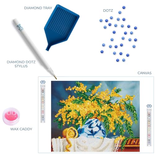 DIAMOND DOTZ Native Wattle Flower Diamond Painting Kit for Adults with Gems - size: Flowers