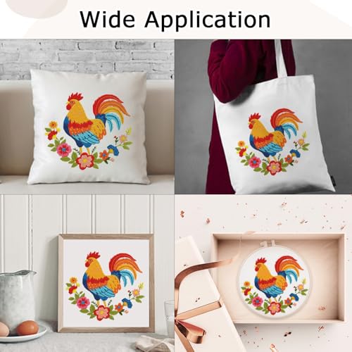 Nuberlic Embroidery Kit for Beginners, Rooster Needlepoint kit - color: Rooster
