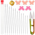 12 Pieces Beading Needles, 6 Size Collapsible Eye Needles for Beading - style: 12pcs-4sizes