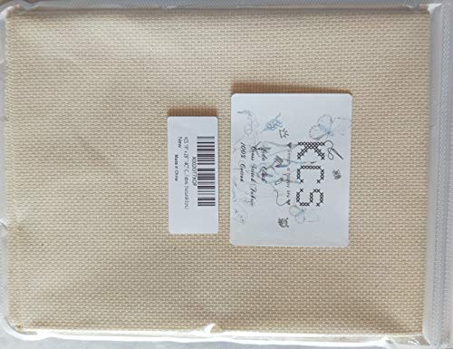 19" x 28" 14CT Counted Cotton Aida Cloth Cross Stitch Fabric (Natural-Ecru) - color: Natural-ecru