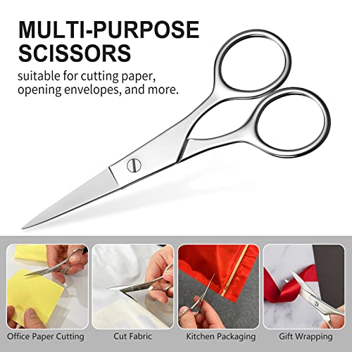 Nose Hair Scissors Eyebrow Scissors Sharp Tip Professional Grooming Scissors Stainless Steel Small Trimming Scissors for Eyelashes Mustache Facial Hair Sewing Embroidery AsonTao - style: Small scissors -Tip design