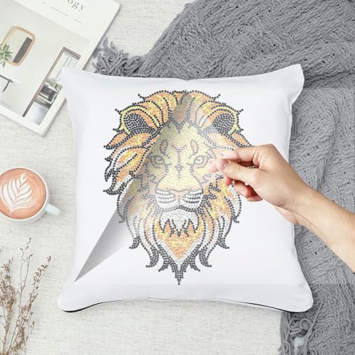 1 Pc Lion Rhinestone Iron on Hotfix Transfer Decal, Bling DIY Patch Clothing Repair Applique T-Shirt Vest Shoes Hat Jacket Decor Clothing DIY Accessories - color: Lion