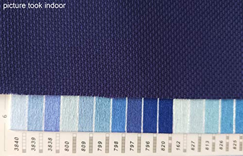 19" x 28" 14CT Counted Cotton Aida Cloth Cross Stitch Fabric (Royal Blue) - color: Royal Blue