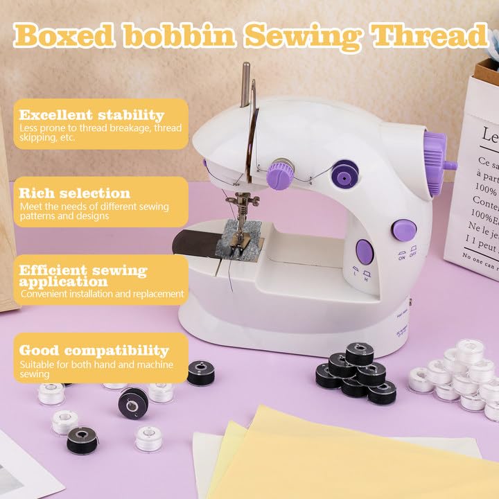 UzecPk 25pcs White Thread for Sewing, Embroidery Bobbins, Bobbin Thread - color: 25 White, size: 25 Pcs