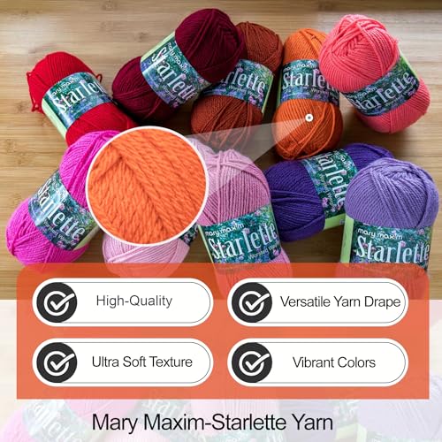 Mary Maxim Starlette Yarn, Soft Acrylic Yarn, 3.5 OZ 180 Yards Burnt Orange - color: Burnt Orange