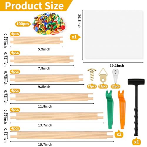 24 Pcs Stretcher Bars for Needlework, 6 Sizes Wooden Canvas Needlepoint