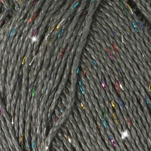Scheepjes Catona Shine Cotton Blend Yarn, 50g – 242-R Metal Grey Rainbow - color: 242-R Metal Grey - Rainbow