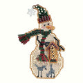 Birdhouse Snow Charmer Beaded Counted Cross Stitch Christmas Ornament Snowman Kit Mill Hill 2001 Snow Charmers MHSC25