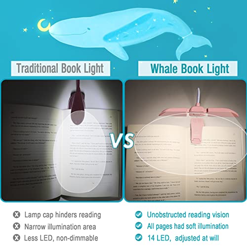 Vekkia 14 LED Rechargeable Book Light for Reading at Night - color: Pink