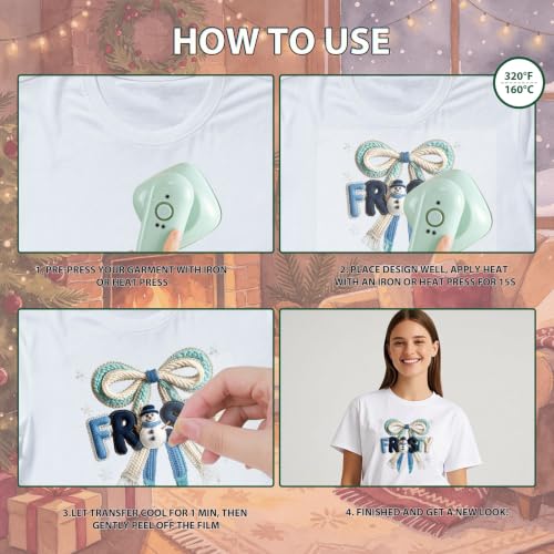 20Pcs Christmas Dtf Transfers Ready to Press Iron on Transfer Decal - color: Christmas255