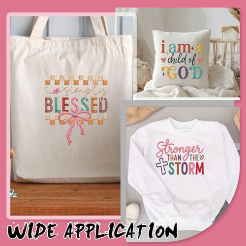 Dazoratix Christian Iron on Transfers - 20 Sheets Bible Verse DTF Ready to Press Religious Scripture Cross Heat Patches Stickers Vinyl Decal for T Shirts Clothing Clothes Pillow DIY Crafts Decorations - style: Christian