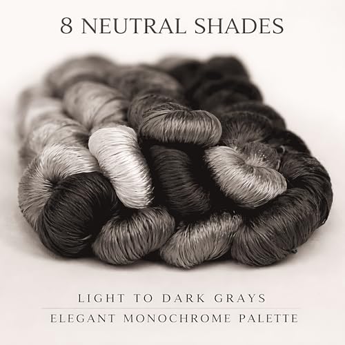Natural 100% Silk Thread, Handmade Embroidery Thread Silk Floss 8 Colors 110m Each (82) - color: 82