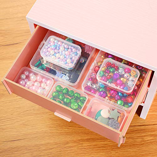 Jetec 6 Pieces Small Clear Plastic Storage Box, 2.5 x 1.7 x 0.8 Inch - size: 2.5 x 1.7 x 0.8 Inch