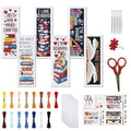 FREEBLOSS 6 Set Cross Stitch Bookmark Kit 11CT DIY Cross Stitch Kits Books Pattern Stamped Embroidery Kit with Instructions Bookmark Making Set for Adult Beginners 8x2.4inch