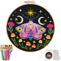 Nuberlic Embroidery Kit for Beginners, Moth Cross Stitch Kit - color: Moth