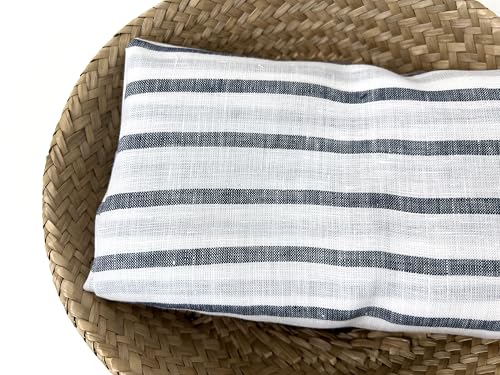 100% Linen Fabric – Lightweight Prewashed – Horizontal Stripe Patterns – Precut Style – Soft & Breathable – 52” Width – by The Linen Lab (Navy 4597, 3 Yard pre Cut) - color: Navy 4597, size: 3 yard pre cut