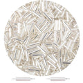 3000PC Silver Glass Bugle Beads 6MM Silver Tube Beads - color: silver