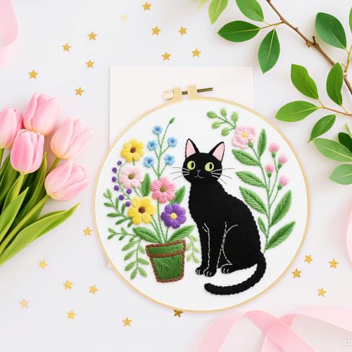 ORIGACH 4 Pcs Flower and Animal Embroidery Kit for Beginners - style: Flower & Animal