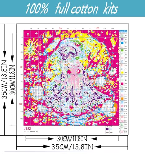 Halloween Stamped Cross Stitch Kits for Beginner Counted Needlepoint Arts - color: J182-01