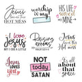 9pcs Jesus Letters Not Today Satan Iron On Decals Thermal Transfer Stickers for Clothing Appliqued Iron On Transfer Designs Heat Press Vinyl for Shirts Pillow Covers - style: 9PCS-P01(Small)