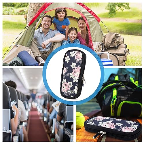 YOUSHARES Insulin Cooler Travel Case - Portable Refrigerated Medicine Case for Insulin Pen, Medication and Diabetic Supplies with 2 TSA Approved Ice Pack - color: Roses