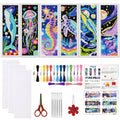 ORIGACH 6 Set Cosmic Ocean Cross Stitch Bookmark Kit for Beginner - style: Cosmic Ocean