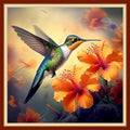 Disxvivy Cross Stitch Stamped Full Embroidery Kits DIY 11CT Cotton Thread Printed DIY Needlepoint Kits Craft Needlework Set Cross-Stitch Stamped Sets-Hummingbirds Gather Honey 18x18 inch - color: Artstyle14