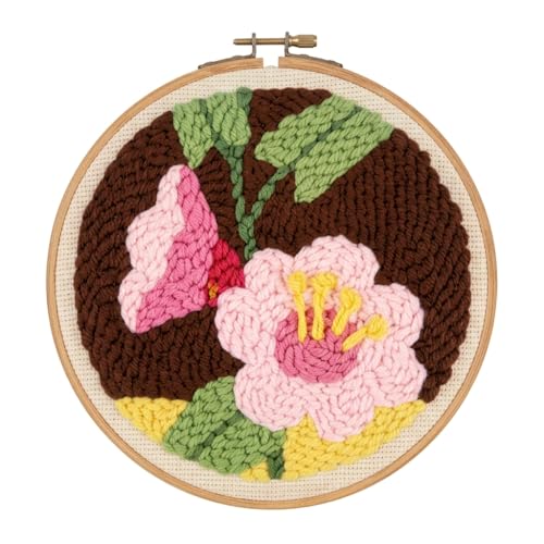 Meoe&heome Punch Needle Kit for Beginners, DIY Embroidery Set with 20+ Patterns(Pink Blossom) - color: Pink Blossom