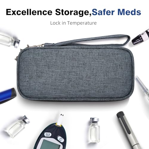 apollo walker Insulin Cooler Travel Case with Ice Packs and Insulation - color: Navy, size: Small
