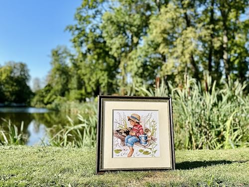 RIOLIS 1470 Let's Go Fishing Counted Cross Stitch Kit 11.81 x 11.81 in - style: Let's Go Fishing 1470