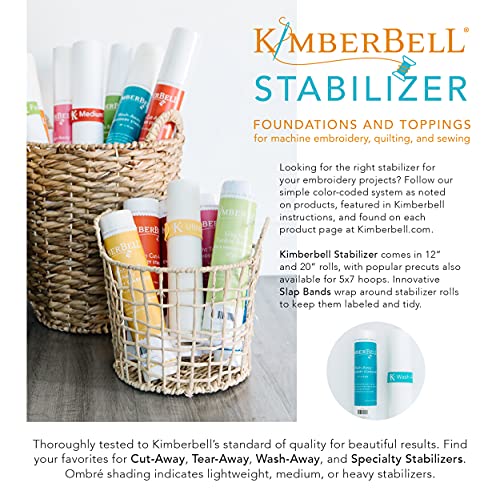 Kimberbell Wash Away - Water Soluble Machine Embroidery Stabilizer, 20x10 Yd Roll - Washes Out Completely Leaving No Residue - Sewing, Quilting, Piecing Projects, Appliques, Lace, Crafting & More!