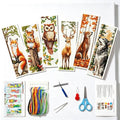 Zhenqing Woodland Animal Stamped Cross Stitch Bookmark Kit, 6 Fox, Squirrel, Owl, Deer and Wolf Designs on 11CT Printed Fabric for Adults and Beginners, DIY Reading Gift for Book and Nature Lovers - color: Animal-Themed Bookmarks