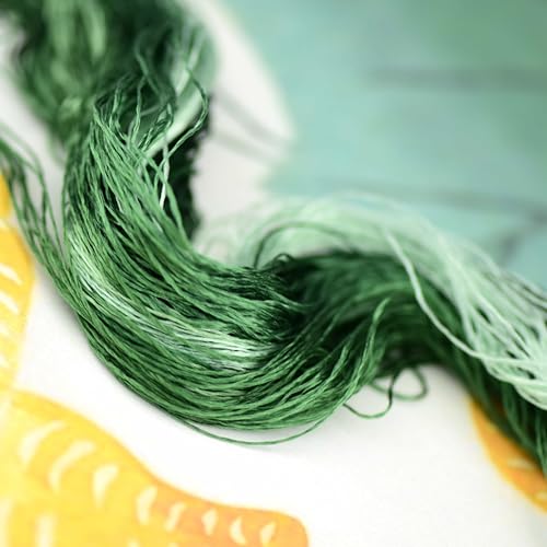 Natural Mulberry Silk Thread, Handmade Embroidery Floss Set, 7 Vibrant Colors, 110m Each 10 - color: 10