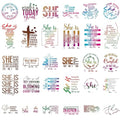 30 Pcs Christian Coloful Bible Verse DTF Transfers Ready to Press - style: Colorful Bible Verse