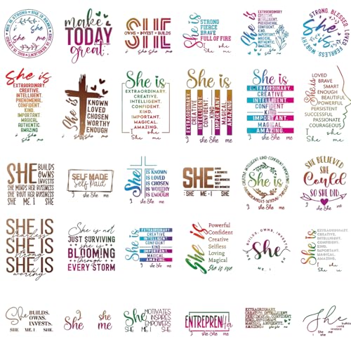 30 Pcs Christian Coloful Bible Verse DTF Transfers Ready to Press - style: Colorful Bible Verse