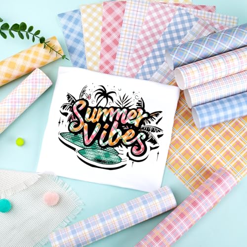 Summer Plaid Sublimation Ink Transfer 16 Sheets 12x10 Inches - color: Plaid-16