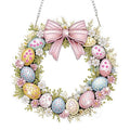 NAIMOER Easter Egg Wreath Diamond Art Hanging Kits for Adults, 5D Special Shaped Rhinestone, DIY Spring Diamond Art Painting Window Pendants Home Garden Wall Hanging Ornament Kits, Double Sided - color: Easter 08