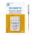 SCHMETZ Embroidery Sewing Machine Needles - Precision Needles, Size 90/14, 5-Needle Cards, Pack of 1 - style: 1 Card (5 Needles)