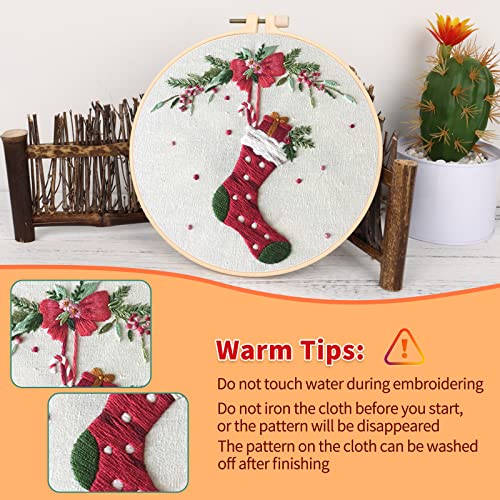 Canlierr 10 Sets Christmas Embroidery Kit, DIY Cross Stitch, Classic Style - style: Classic Style