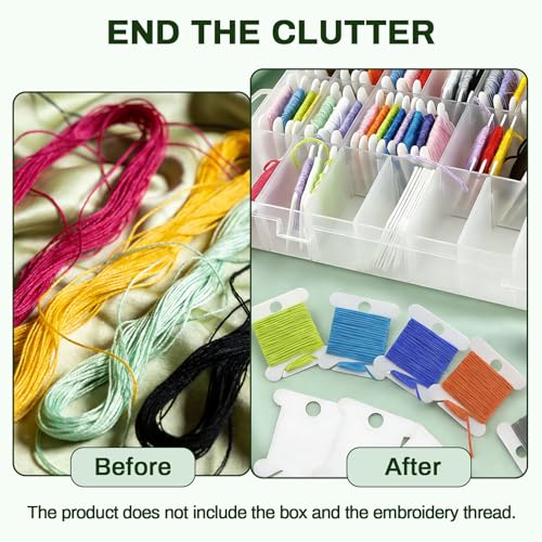 300 Pcs Embroidery Floss Bobbins Plastic Embroidery Floss Organizer