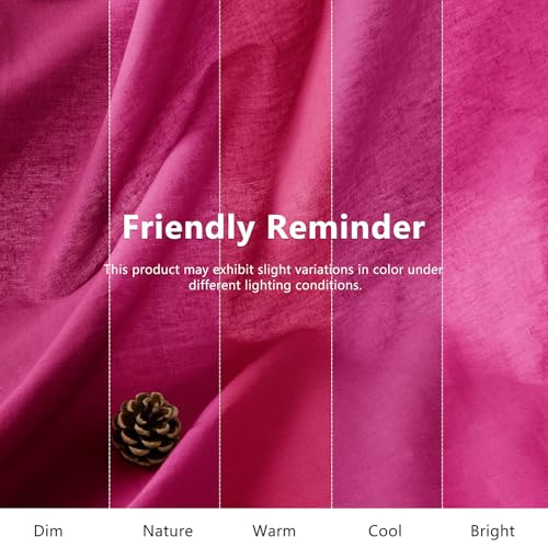 NSGZ Hot Pink Linen Cotton Fabric 1 Yard 61" Wide, Linen Cotton Blend - color: Hot Pink, size: 1 Yard