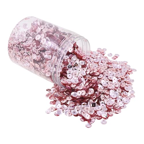 Mandala Crafts 6mm Cup Round Rose Gold Sequins for Sewing Embroidery - color: Rose Gold, size: 6mm Cup Sequins