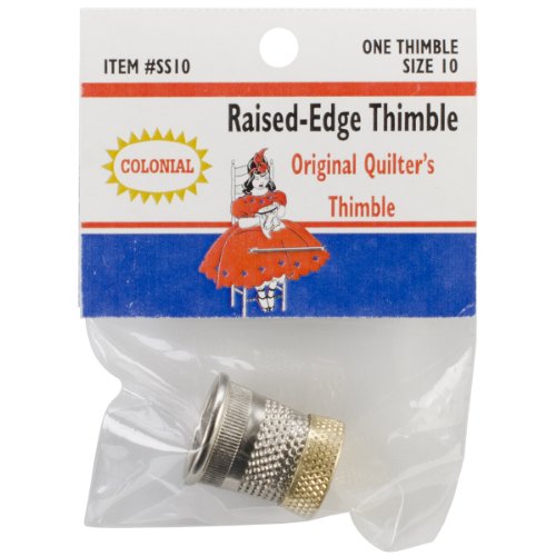 Colonial Needle SST-10 Raised Edge Thimble, Size 10
