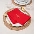 Blue Needles Solid Cloth Napkins 100% Cotton Set of 12-18 x 18 Inches - color: Red, size: 18" x 18" (Set of 12)