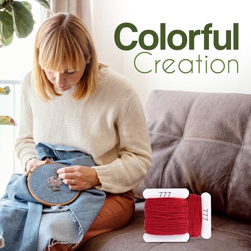 Embroidery Floss Kit and Refills - Cotton Threads - DMC Color Coding for Cross Stitch, String Crafts, Friendship Bracelets - color: 777 Sangria