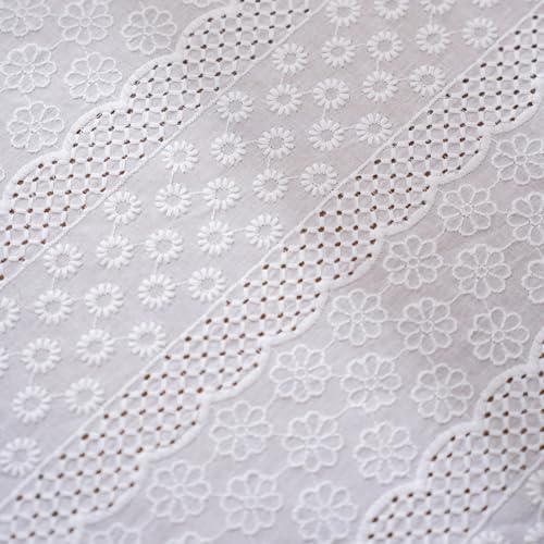 ARTMAGIC French Ruffle Cotton Tablecloth Round Embroidered Table Cloths - size: 60" (Round)