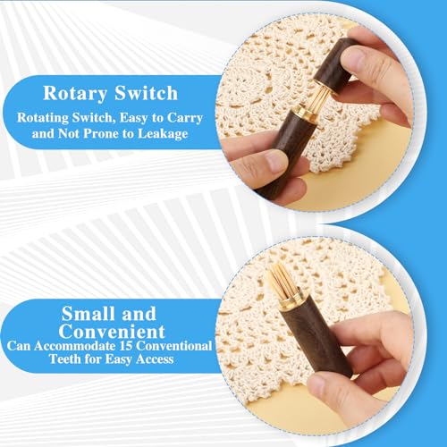 Styquenzer 2 Pcs Needle Case Portable Wooden Sewing Box Sewing Needles Holder Versatile Sewing Storage Case Needle Tube Keeper Container for Storage Embroidery Needle Toothpick Bead