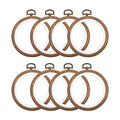 8 Pcs/Set Mini Embroidery Hoops 3 Inch Round Imitated Wood Plastic Display Frame Reusable Circle Cross Stitch Hoop Ring for Art Craft Sewing and Hanging Ornaments Home Decor