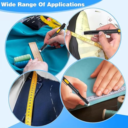 Heat Erasable Fabric Marker for Sewing, Washable Heat Erasable Pens for Fabric, Sewing Chalk DIY Markers for Quilting Embroidery, Suitable for Cotton Knitted Fabrics, 2 Pens + 20 Premium Refills