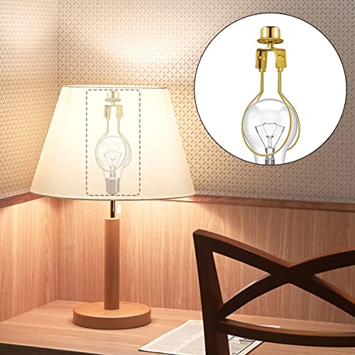Clip on Lampshade Adapter, Shade Light Bulb Clip Adapter(1 Pcs, Gold) - color: Gold